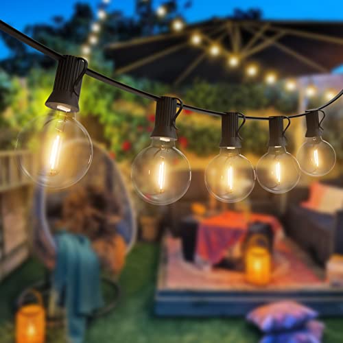 K-Bright Lichterkette Außen Glühbirnen, 30M Outdoor Lichterkette G40 50+2 LED Birnen Wasserdicht Led Lichterkette Garten Retro Lichterkette Decor für Innen Aussen Weihnachten Hochzeit Party Warmweiß von K-Bright