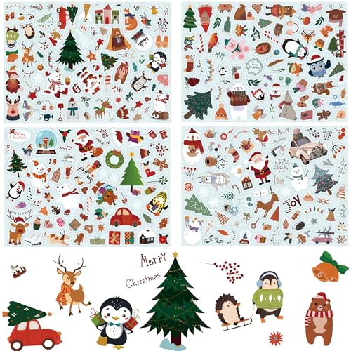 Weihnachtssticker Set, 274 Weihnachten Aufkleber Selbstklebend für Karte Machen, Stickers Weihnachten für Scrapbooking Tagebuch Fotoalben Geschenke Briefe, Weihnachtsaufkleber Weihnachtsdekoration von K Jaimrian