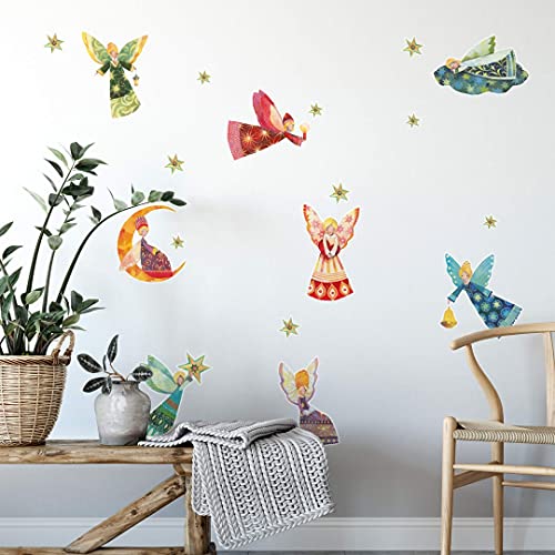 Sterne Schutzengel Engel Wandtattoo Kinderzimmer 25x30cm Wandsticker Küche selbstklebend Wand Boho Deko Aufkleber von K&L Wall Art