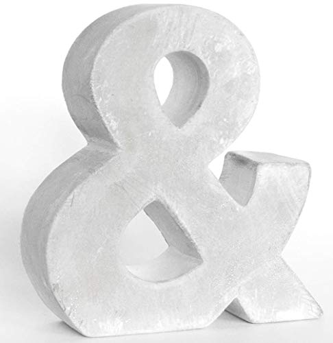 K&L Wall Art Zement Beton & Deko Buchstaben Dekobuchstabe Farbtherapie fuer Lichterkette Tisch Deko Kinderzimmer Stimmungslicht (Beton Symbol & 15cm) von K&L Wall Art