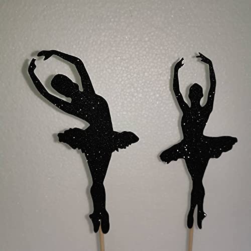 2x die Balletttänzerin Cake Topper Geburtstag Torten Stecker Kuchen Deko Gold Silber von K&R GbR