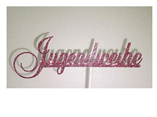 Jugendweihe Cake Topper Geburtstag Torten Stecker Kuchen Deko Rosa Gold Silber von K&R GbR