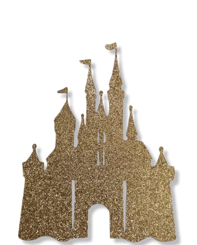 K&R GbR Schloss Happy Birthday Cake Topper Geburtstag Torten Stecker Kuchen Deko, Braun Glitzer von K&R GbR