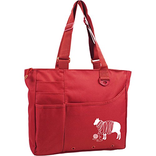 K1C2 KH212-RE Knit Happy Unwound Sheep Bright Bag Tasche, 38,1 x 33 x 10,2 cm, Rot von K1C2