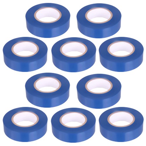 10 Stück PVC Isolierband Klebeband 10 Meter lang 15 mm breit -blau- von K24 - Klebebänder