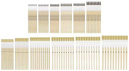 K3T 49411 Pinsel-Set 12tlg (Borstenpinsel Gr??e 4, 6, 8, 10, 12 und 14 - Haarpinsel Gr??e 1, 2, 4, 6, 8 und 10), Natur, 12 Verschiedene Pinsel (10) von K3T