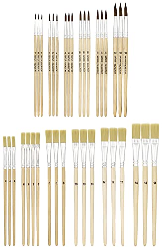 K3T 49411 Pinsel-Set 12tlg (Borstenpinsel Gr??e 4, 6, 8, 10, 12 und 14 - Haarpinsel Gr??e 1, 2, 4, 6, 8 und 10), Natur, 12 Verschiedene Pinsel (3) von K3T