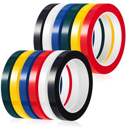 KACPLY Colors Autoklav-Klebeband, 65 m x 1 cm (L x B) Instrumente Identifikationsband, autoklavierbar, 270 Fahrenheit, 12 Rollen von KACPLY