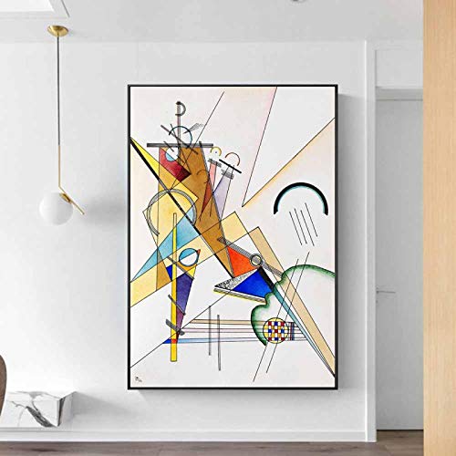 Wassily Kandinsky Gewebe 1923 Leinwand Kunst Poster und Drucke Berühmte Kunst Leinwand Gemälde an der Wand Kunst Bilder Heimdekoration 51x76cm(20x30in) Innenrahmen von KADING