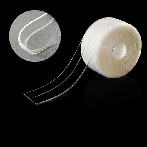 KADIO 1 Rolle Küchenleiste Arbeitsplatte Klebeband Pvc Tape Dichtungsband Selbstklebend Wasserdicht Fugendichtungsband für Küche,Badezimmer, Toilette, Wandecke (Transparent 5, 38 mm x 3,2 m) von KADIO