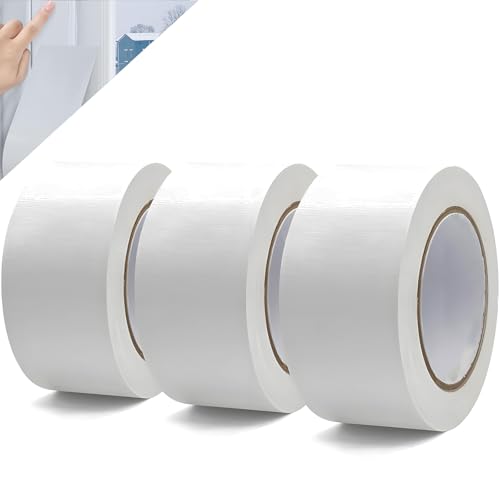 KADIO Gewebeklebeband Weiß 3er Pack Reparatur Klebeband Panzerband Hohe Klebekraft Und ReißFestigkeit Duct Starkes Tape für Reparaturen (Weiß, 50 m x 50 mm) von KADIO