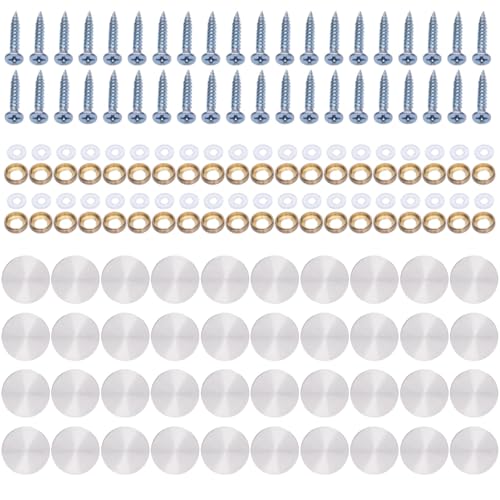 40 Stück Stahlschraubenabdeckungen, Kunstplattenbefestigungen, Heimdekoration, für dekorative Verwendung in Badezimmern, Küchen und Bastelprojekten von KADSXIYA