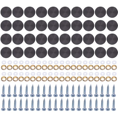 40 Stück Stahlschraubenabdeckungen, Kunstplattenbefestigungen, Heimdekoration, für dekorative Verwendung in Badezimmern, Küchen und Bastelprojekten von KADSXIYA