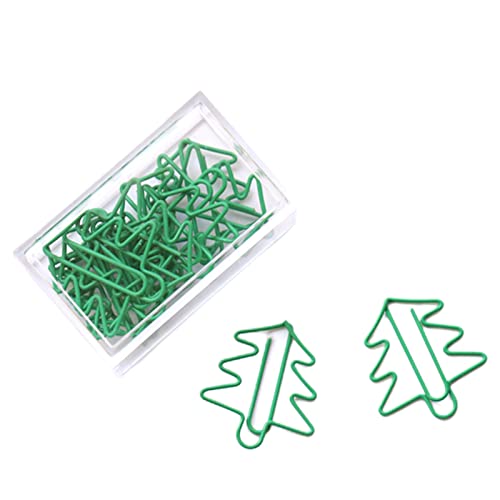 Mini-Büroklammern aus glattem Stahldraht, Weihnachtsform, Lesezeichen-Clips, Weihnachtsbaum, 15 x Büroklammern in Weihnachtsbaumform, grüne Büroklammern für Büro, Schule, Studenten von KADSXIYA