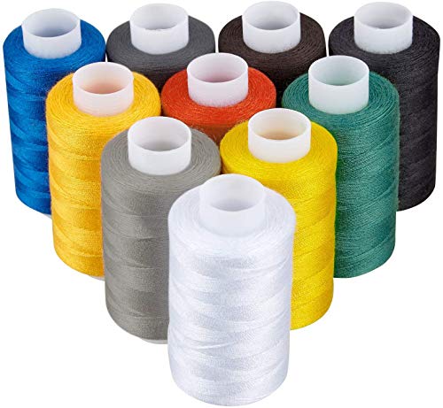 Nähgarn Set 10 x 1000m - Nähgarn Nähmaschine in 10 Farben - Sewing Thread für Nähmaschinen - Nähmaschinengarn Set für Profis und Zuhause - Nähfaden Garn Set von KAGEN