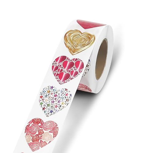 1 Rolle Valentine Love Herz Aufkleber Scrapbooking Selbstklebende Funkelnde Aufkleber für und Briefe Verpackung und Basteln von KAHDGSS