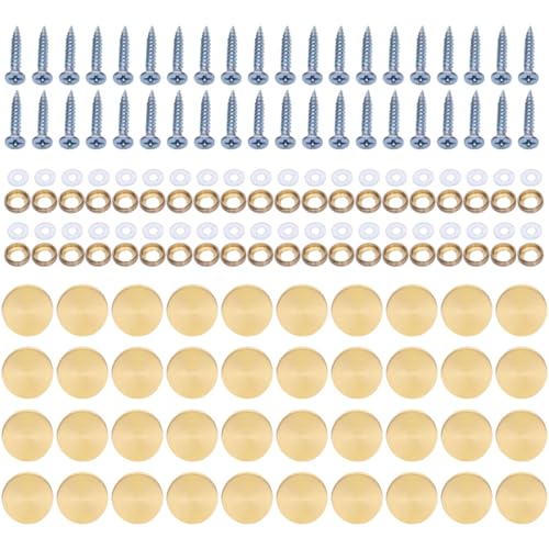 40 Stück Stahlschraubenabdeckungen, Kunstplattenbefestigungen, Heimdekoration, für dekorative Verwendung in Badezimmern, Küchen und Bastelprojekten von KAHDGSS