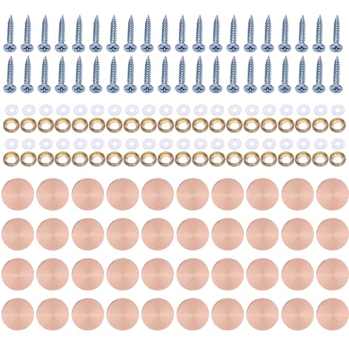 40 Stück Stahlschraubenabdeckungen, Kunstplattenbefestigungen, Heimdekoration, für dekorative Verwendung in Badezimmern, Küchen und Bastelprojekten von KAHDGSS