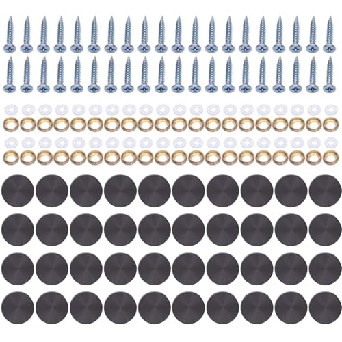 40 Stück Stahlschraubenabdeckungen, Kunstplattenbefestigungen, Heimdekoration, für dekorative Verwendung in Badezimmern, Küchen und Bastelprojekten von KAHDGSS