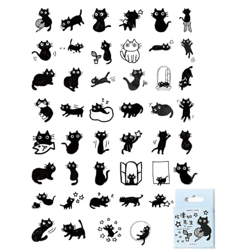 45x/Box Pet Sticker Katzen Themen Aufkleber Selbstklebende Aufkleber Animal Dekorative Aufkleber Für Journaling Scrapbooking von KAHDGSS