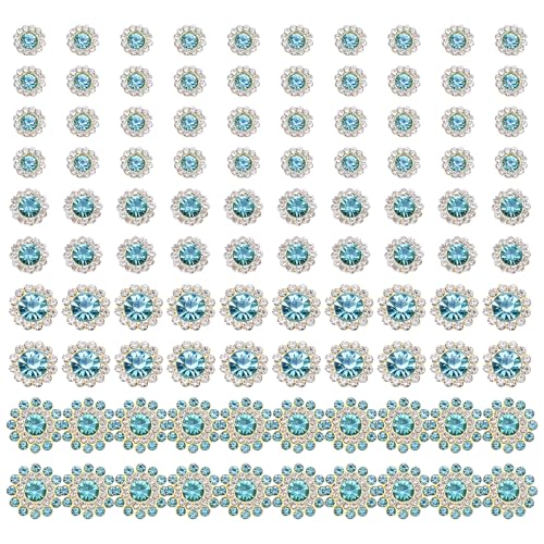 Blumen-Strasssteine zum Aufnähen, verschiedene Größen, Kristall, flache Rückseite, für Kleidung, Kleider, Schuhe, Taschen, Dekoration, Basteln, 100 Stück Blumen-Strasssteine zum Aufnähen, verschiedene Größen, Kristall, flache Rückseite, für Kleidung, Kleider, Schuhe, Taschen, Dekoration, Basteln, 100 Stück von KAHDGSS