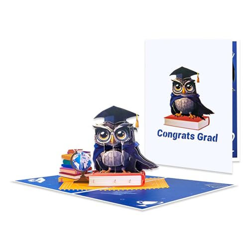 KAHDGSS Owl 3D Coping Graduation Card College Abschlusskartenpapier Textur Für Akademische Leistungen Und Feierlichkeiten von KAHDGSS