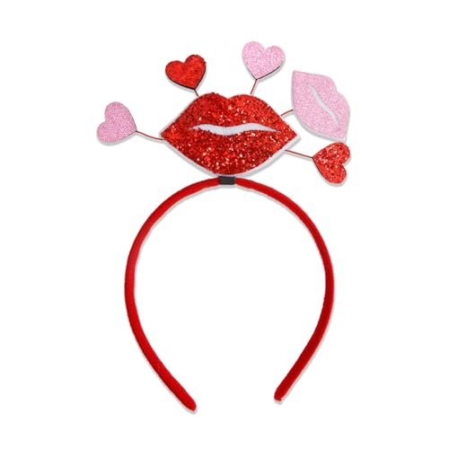 KAHDGSS Valentinstag Stirnband Giltter Herz Headhoop Hochzeit Party Requisiten Festival Haarband Cosplay Kostüm Kopfbedeckung von KAHDGSS