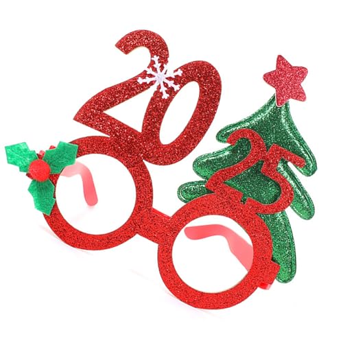 KAHDGSS Weihnachtsbrille 2025 Brille Party Rahmen Neuheit Kostüm Brille Foto Requisiten für Erwachsene Kinder von KAHDGSS