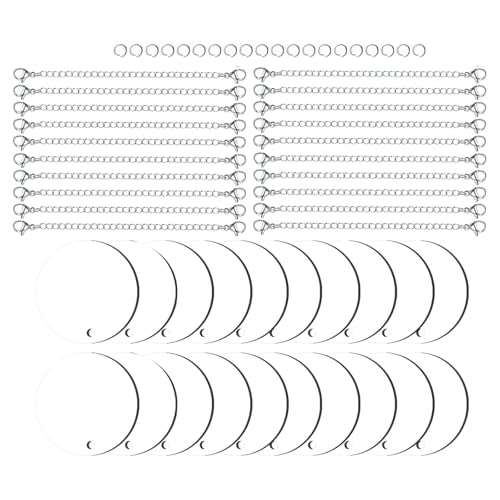 Runde Sublimationsrohlinge, Schlüsselanhänger-Ringe und Biegeringe Sublimations-Schlüsselanhänger-Rohlinge, Großpackung für Heimwerker, Schlüsselanhänger-Bastelarbeiten von KAHDGSS