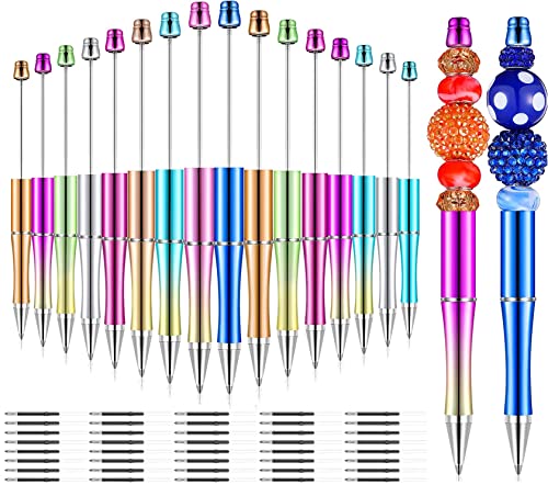 KAHEIGN 20Pcs Kugelschreiber Set, 14cm Kunststoff Kugelschreiber mit schwarzer Tinte und 40 zusätzlichen Ersatzminen, Kugelschreiber Schreibwaren Geschenk für Büro, Schule Zubehör von KAHEIGN