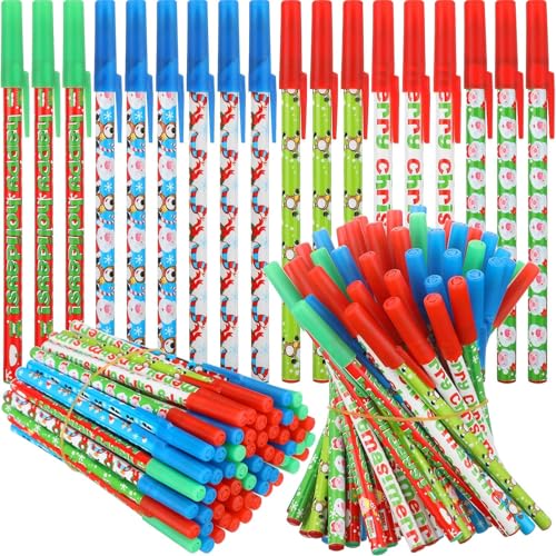 KAHEIGN 60Pcs Weihnachten Kugelschreiber, 16cm 6 Style Weihnachts Kugelschreiber 1mm Minen einziehbare Stiften, Schneemann Rentier Weihnachtsmann Rollerball Stifte Weihnachtsstifte Set von KAHEIGN