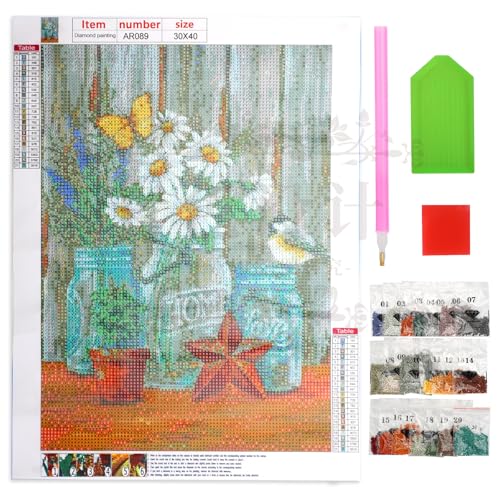 Diamond Painting Erwachsene Kits, 5D Diamant Painting Bilder Kinder, Sonnenblume Diamond Painting Set, Kunst Bild Diamant Painting für Zimmer und Wohnzimmer Wanddekoration 30×40cm von KAHOUI