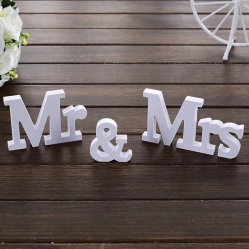 MR & MRS Buchstaben Schmücken,Mr & Mrs Buchstaben für Hochzeitsdekoration Vintage-Stil Mr und Mrs Zeichen PVC Alphabet Buchstaben für Brauthochzeitsdeko Foto Requisiten Party Tischdekorationen von KAIAIWLUO