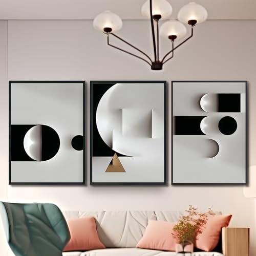 KAIDAARTLH Abstraktes Geometrisches Bild auf Leinwand, Moderne Bilder Abstrakt Linie, Drucke auf Leinwand, Nordic Moderne Bilder Wohnzimmer Schlafzimmer, Frameless (Geometrisch-1, 3x30x40) von KAIDAARTLH