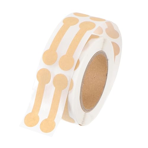 KAILIKETIY 1 Roll Geschenkanhänger-Aufkleber Klebeetiketten Etikettenaufkleber Ring leere Preisschilder Aufkleber für Schmucketiketten Aufkleber für Preisschilder Kraftpapier Khaki von KAILIKETIY