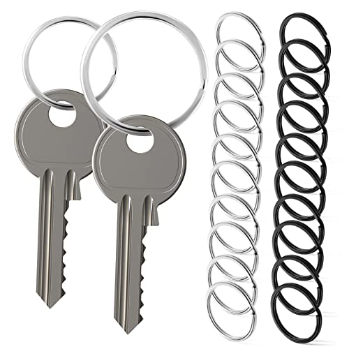 KAILIKETIY 1 Satz Schlüsselbund Sicherheitsschloss Keyring Schlusselketten Schlüsselanhänger Verschlüsse Schwarzer Schlüssel Schlüsselbefestigung Schlüsselanhängerringe Rostfreier Stahl 28st von KAILIKETIY