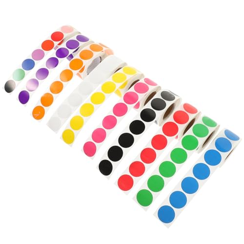 KAILIKETIY 10 Rollen beschriftungsschilder etikett aufklebebuchstaben markers labels Kreis Tagespunkte runde Saugnapfaufkleber bunte Aufkleber kleine runde Aufkleber Kupferstichaufkleber von KAILIKETIY