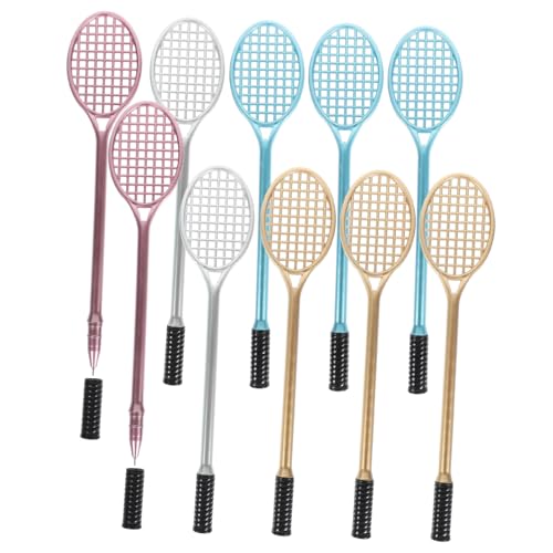 KAILIKETIY 10 Stück Badmintonschläger Gelstift Schlägerstift Tennisschlägergriff Tennisstift Kugelschreiber Stift Niedlicher Tennisschläger Griffband Gelstifte Tischtennisschläger von KAILIKETIY