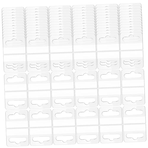 KAILIKETIY 100Pcs hängendes Etikett Hängeetiketten selbstklebende Laschen zum Aufhängen Transparente Aufhänger Hang Tabs für den Einzelhandel selbstklebende Aufhängelaschen für Karten PVC von KAILIKETIY