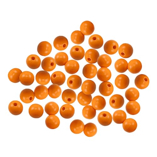 KAILIKETIY 100St Massivholzleisten Rocailles Perlenplatten für die Schmuckherstellung Fälschung gefälschte Perlen multi bastelzeug the craft Charms-Perlen Holzperlen selber basteln Orange von KAILIKETIY