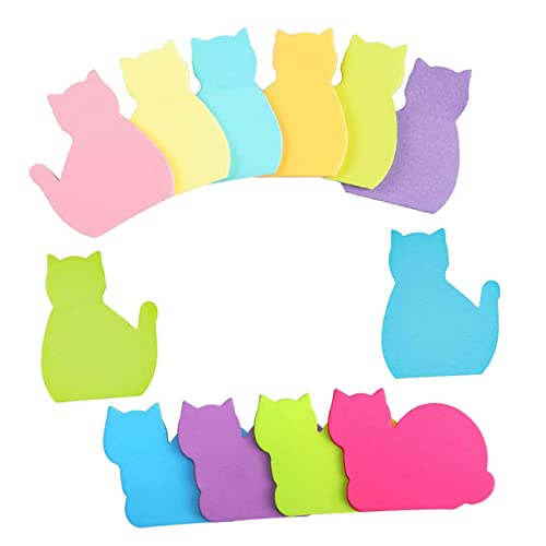 KAILIKETIY 12Pcs Katzenbecher Süßes Stationäres Katzendekor Katze Bindemittel Katze Bleistifte Katzenaufkleber Kleber Memo Pad Memo Pad Bunte Memo Pad Office Supplies Paper Papier von KAILIKETIY