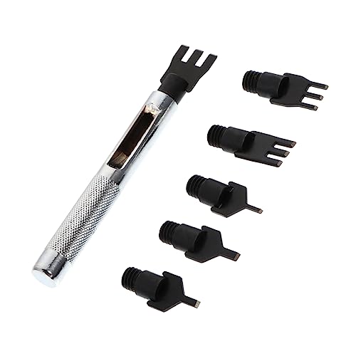 KAILIKETIY 1Satz Handgenähte Lochstanzer Für Lederarbeiten Prong Lederwerkzeug DIY Leder Craft Tool Wechselbare Köpfe Für Präzises Stanzen Hochwertiges Material von KAILIKETIY