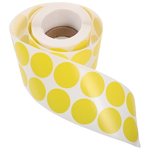 KAILIKETIY 2 Rollen Etikettenaufkleber Runde Aufkleber Runden Aufkleberetiketten Mini-aufkleber Doppelt Kreisetiketten Kleine Klebeetiketten Punktetikett Backen Aufkleber Yellow Papier von KAILIKETIY