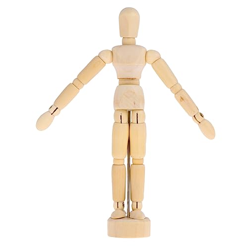 KAILIKETIY 2 Stück Holzfigur Modell Mensch Kunst Schaufensterpuppen Puppen Für Künstler Skizze Holzkohle Home Office Schreibtisch Dekoration (4,5 Zoll 11,4 cm + 5,5 Zoll 14 cm) von KAILIKETIY