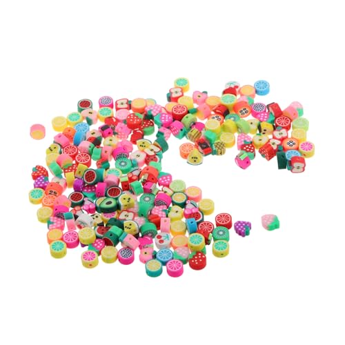 KAILIKETIY 200 Stück Frucht Tonperlen Frucht Polymer Ton Charms Schmuck Charms Perlen Zur Schmuckherstellung Für Armbänder Halsketten Zubehör Basteln Partyzubehör von KAILIKETIY