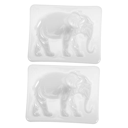 KAILIKETIY 2St Elefant-Epoxy-Form Würfel Silikonform Keksformen Silikonmatte förmchen giesform Handwerksform für Basteln gießform werkzeug Bastelzubehör Silikon-DIY-Form Kieselgel Weiß von KAILIKETIY