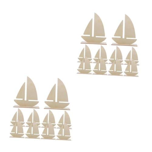 KAILIKETIY 2sets Weißes Embryo-segelboot Selber Bauen Muschel Im Freien Segelboot Dekoration Diy Segelboot Bastelset Holzspäne in Bootsform Graffiti-chip 10pcs*2 von KAILIKETIY