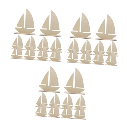 KAILIKETIY 3sets Weißes Embryo-segelboot Selber Bauen Schiff Nautisch Boote Diy Segelboot Holzdeko Segelboot Bastelset Graffiti-zubehör Unvollendete Holzausschnitte 10pcs*3 von KAILIKETIY