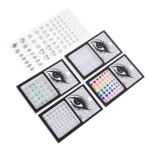 KAILIKETIY 5 Blätter Strass-Aufkleber für das Gesicht Gesichtsaufkleber Edelsteine Ohrclips für Mädchen für Frauen Rave Reifen gems rhinestones Edelsteine ​​für Make-up Make-up-Juwelen Acryl von KAILIKETIY