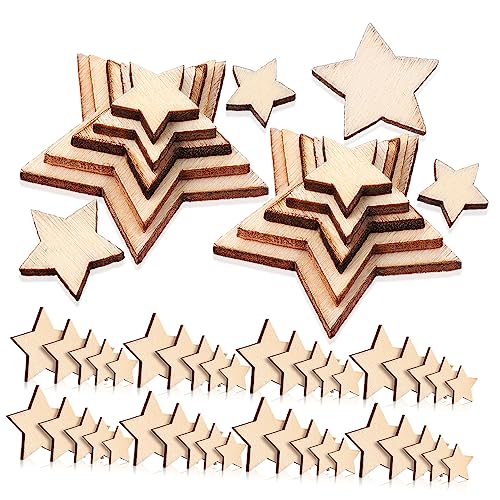 KAILIKETIY 500Pcs Jupiter weihnachtsdeko weinachtsdeko Holzdekoration Holzstücke hochzeitsdekoration Aufkleber Sterne große Sternaufkleber Sternsortiment aus Holz Sternverzierung aus Holz von KAILIKETIY